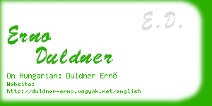 erno duldner business card
